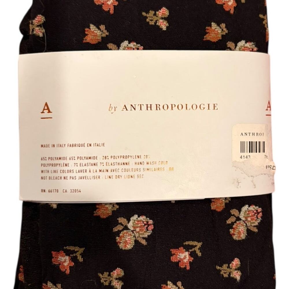 ANTHROPOLOGIE Ditsy Floral Tights Size Small Opaque NWT Pink Flowers - Picture 5 of 5